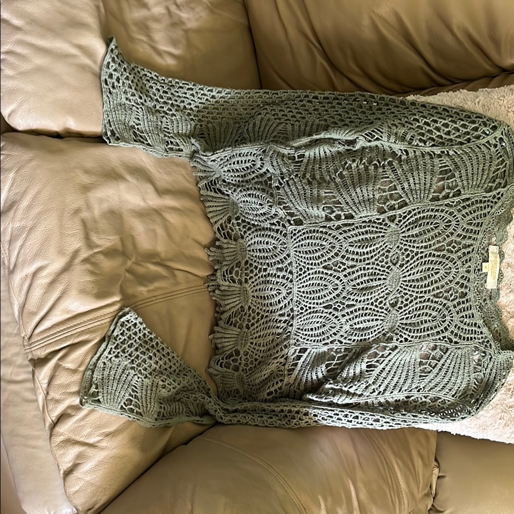 Rebellion Green Cable Knit Top